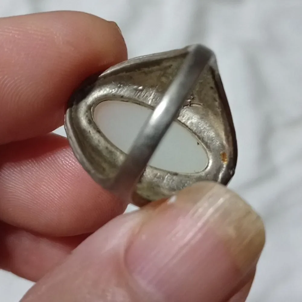 Opal and silver ring size 8